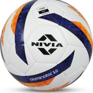 Nivia Dominator 3.0 Football, 32 Panels, Thermobound football, Grained PU, Suitable for Soft & Wet Ground, Hard Ground with Grass & Artifical Turf, International Match Ball, Size – 5