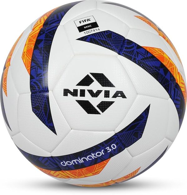 Nivia Dominator 3.0 Football, 32 Panels, Thermobound football, Grained PU, Suitable for Soft & Wet Ground, Hard Ground with Grass & Artifical Turf, International Match Ball, Size - 5